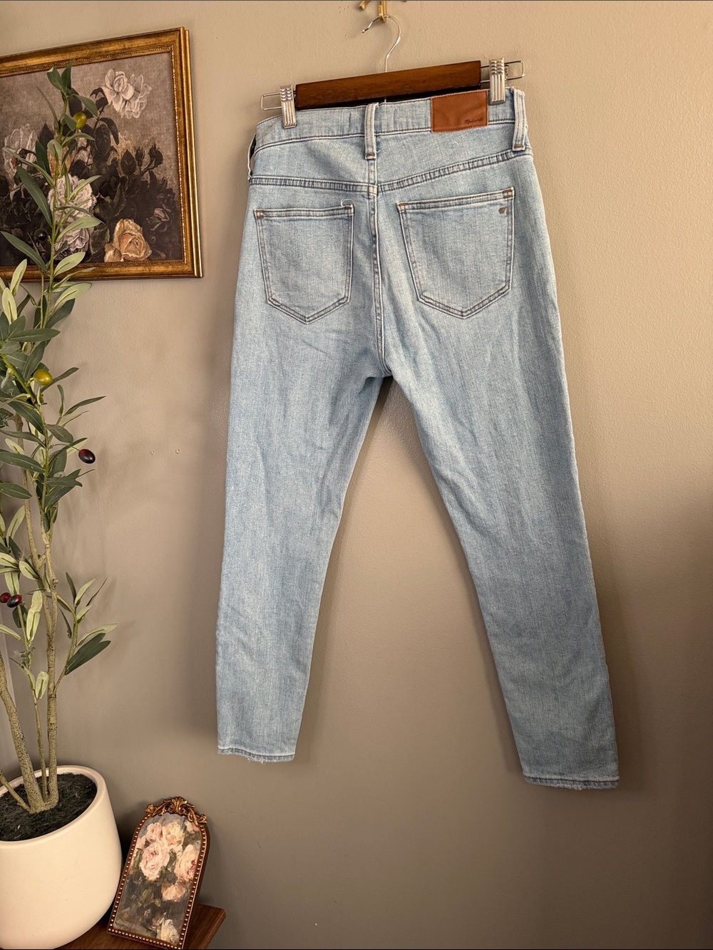 Madewell 9” High-Rise Skinny Jeans Button Fly Distressed Light Wash Size 27 - Picture 8 of 8